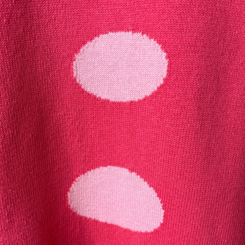 🩷 Hampshire Studio 3X Pink Polka Dot Crew Neck Sweater Pullover 🩷 - Picture 6 of 16